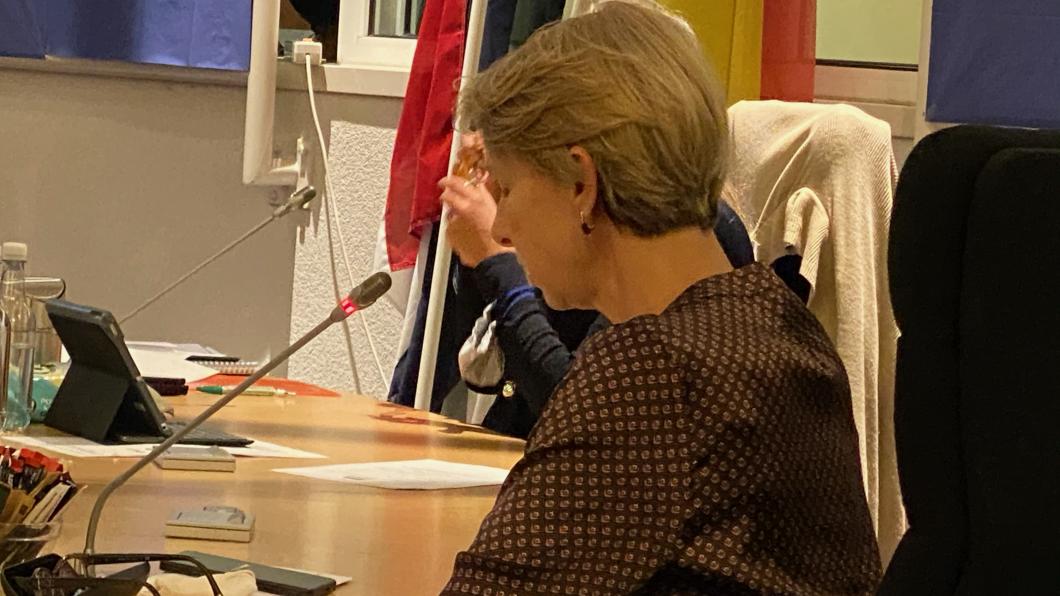 Karin tijdens de Begrotingsraad